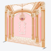 Aperturee - Aperturee Pink Gold Luxury Palace Square Double-Sided Backdrop